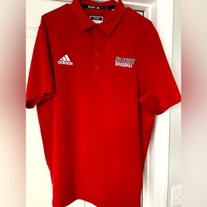 ADIDAS NC STATE BASEBALL SHORT SLEEVE POLO LARGE